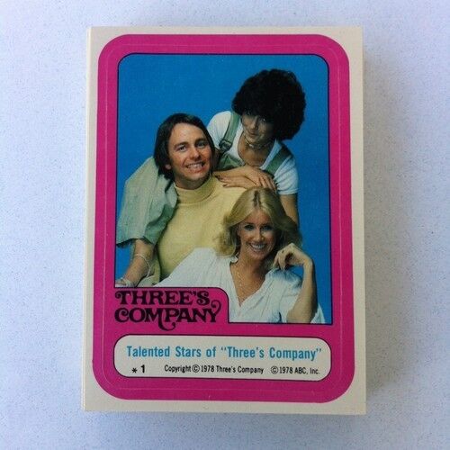 1978 TOPPS THREE'S COMPANY STICKER SET 44*MINT FROM VENDING 