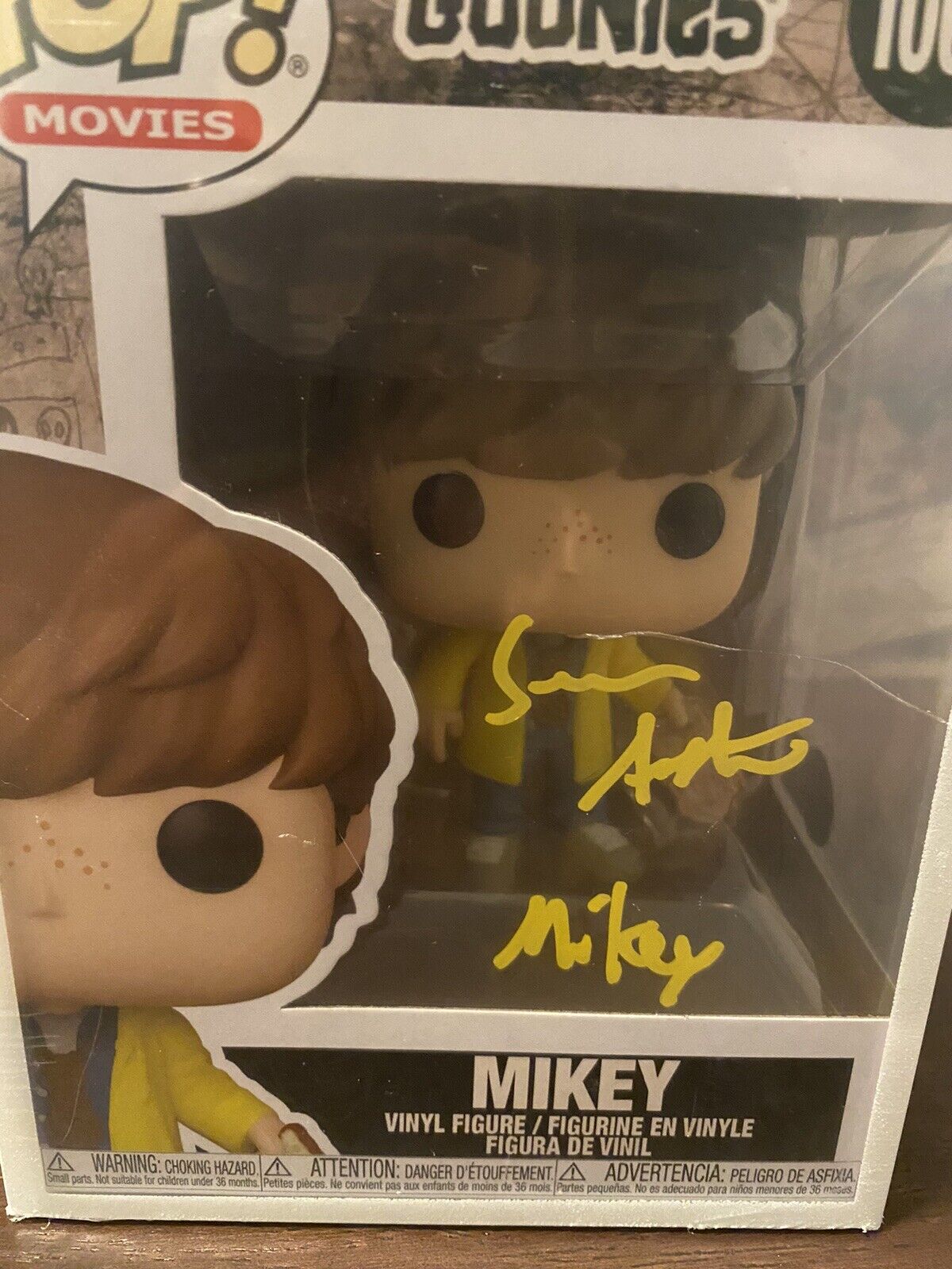 Funko Pop The Goonies Mikey Signed Astin, Sean Beckett Authentic