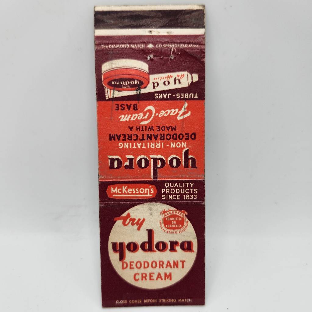 Vintage Matchcover McKensson's Yodora Deodorant Cream