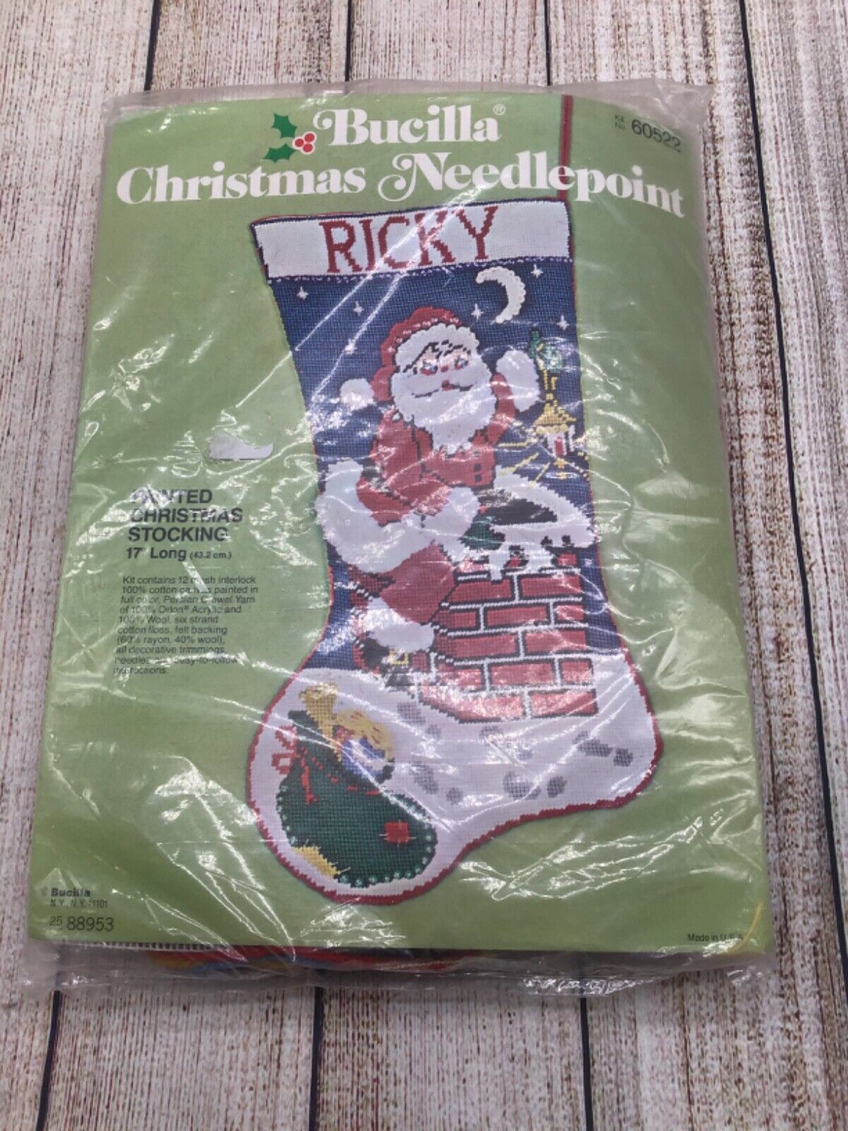 Bucilla Christmas Needlepoint Stocking 17” Long \