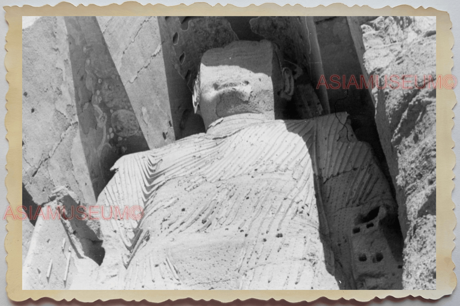 50s Afghanistan Bamiyan Bamian Great Buddha Statue Vintage Old Photograph 2617