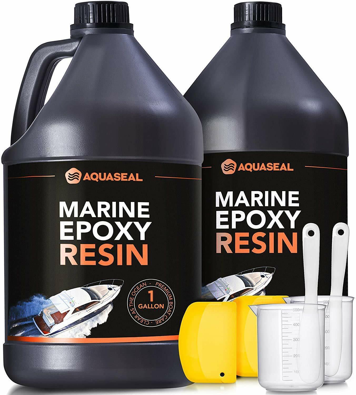 Aquaseal Crystal Clear Epoxy Resin 2 Gallon Kit Clear Marine Resin Countertop