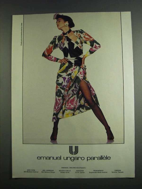 1984 Emanuel Ungaro Parallele Fashion Ad