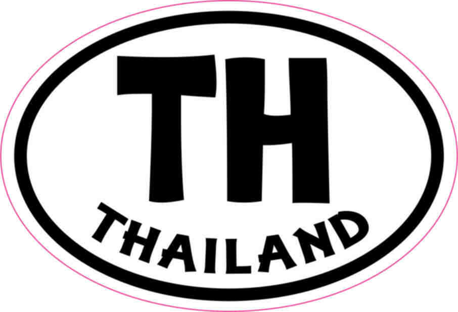 3X2 Oval TH Thailand Sticker Vinyl Travel Cup Decals Sticker Bumper Window Decal