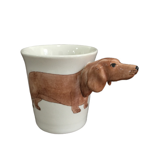 mug cup coffee tea ceramic porcelain dog 3D figurine miniature collectible gift