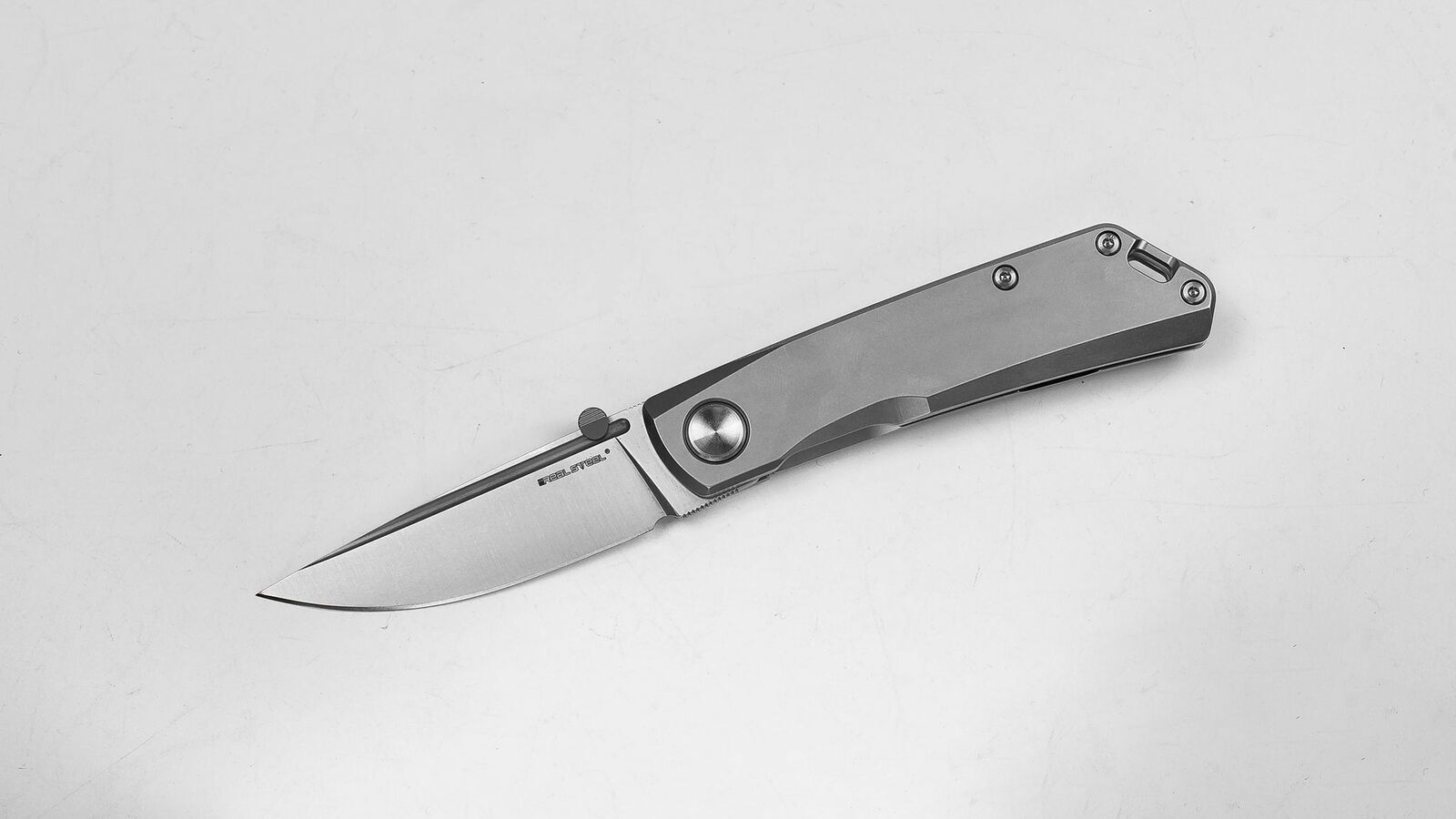 Real Steel Luna ECO Folding Knife Stainless Steel Handle K110 Plain Edge RS7081