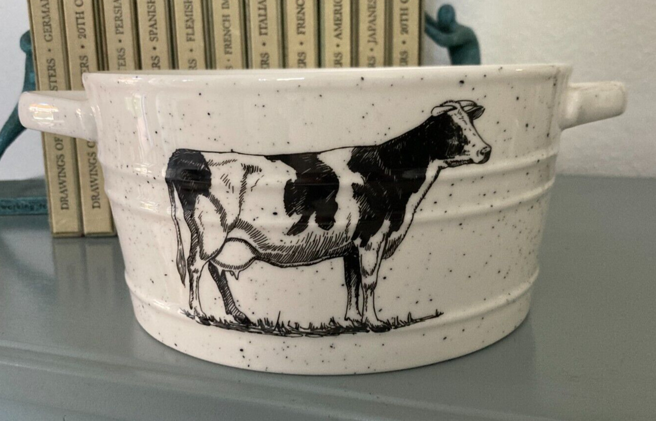 Country Cow Ceramic Fruit Bowl By Grace Fine Ceramics