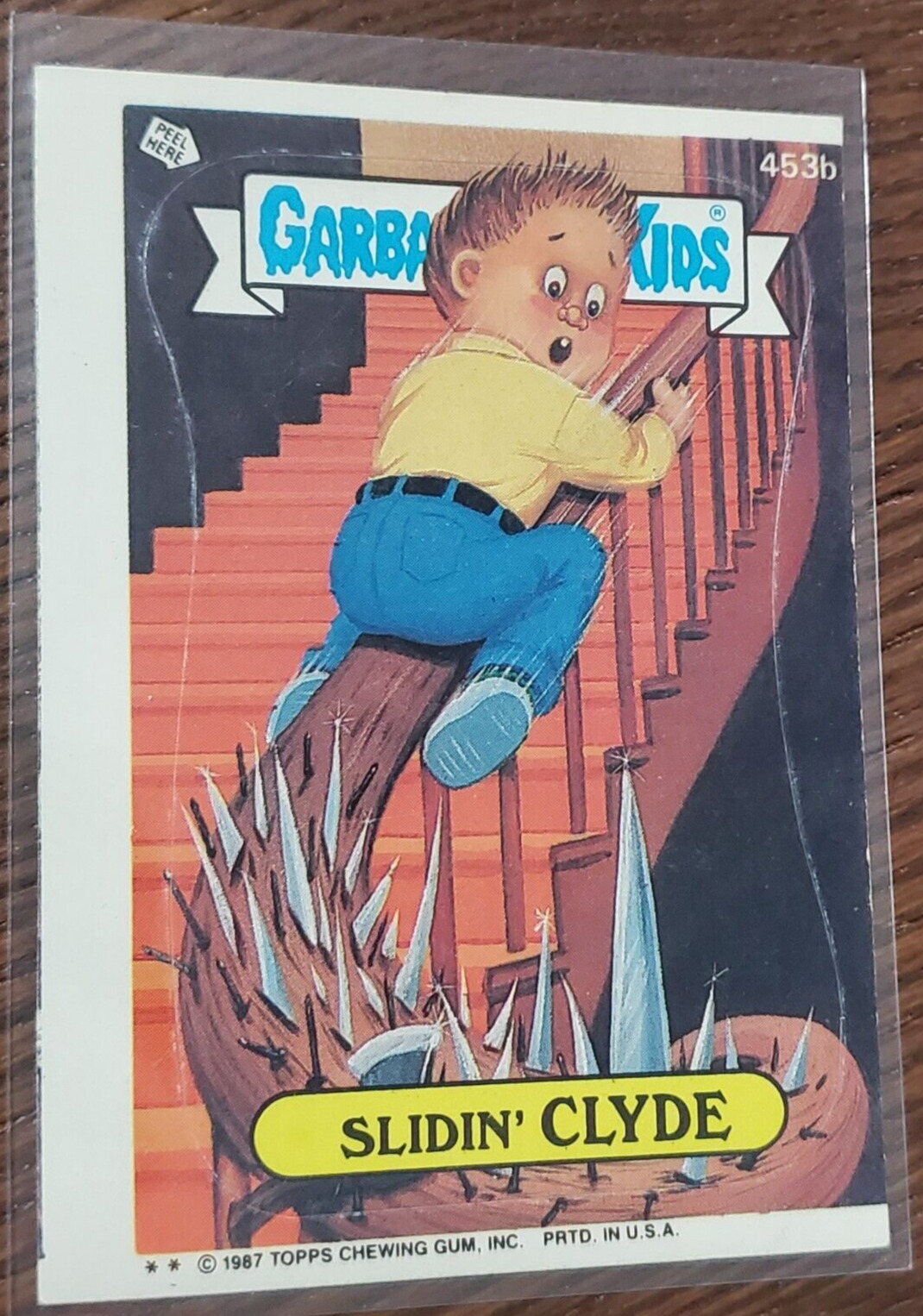 1987 Topps Garbage Pail Kids 11th Series MISCUT Slidin' Clyde 453b