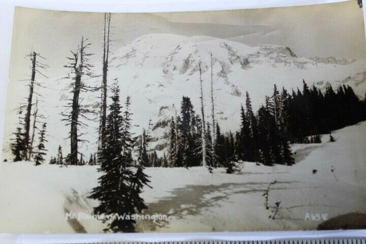 Vintage 1930\'s RPPC View of Mount Rainer Washington
