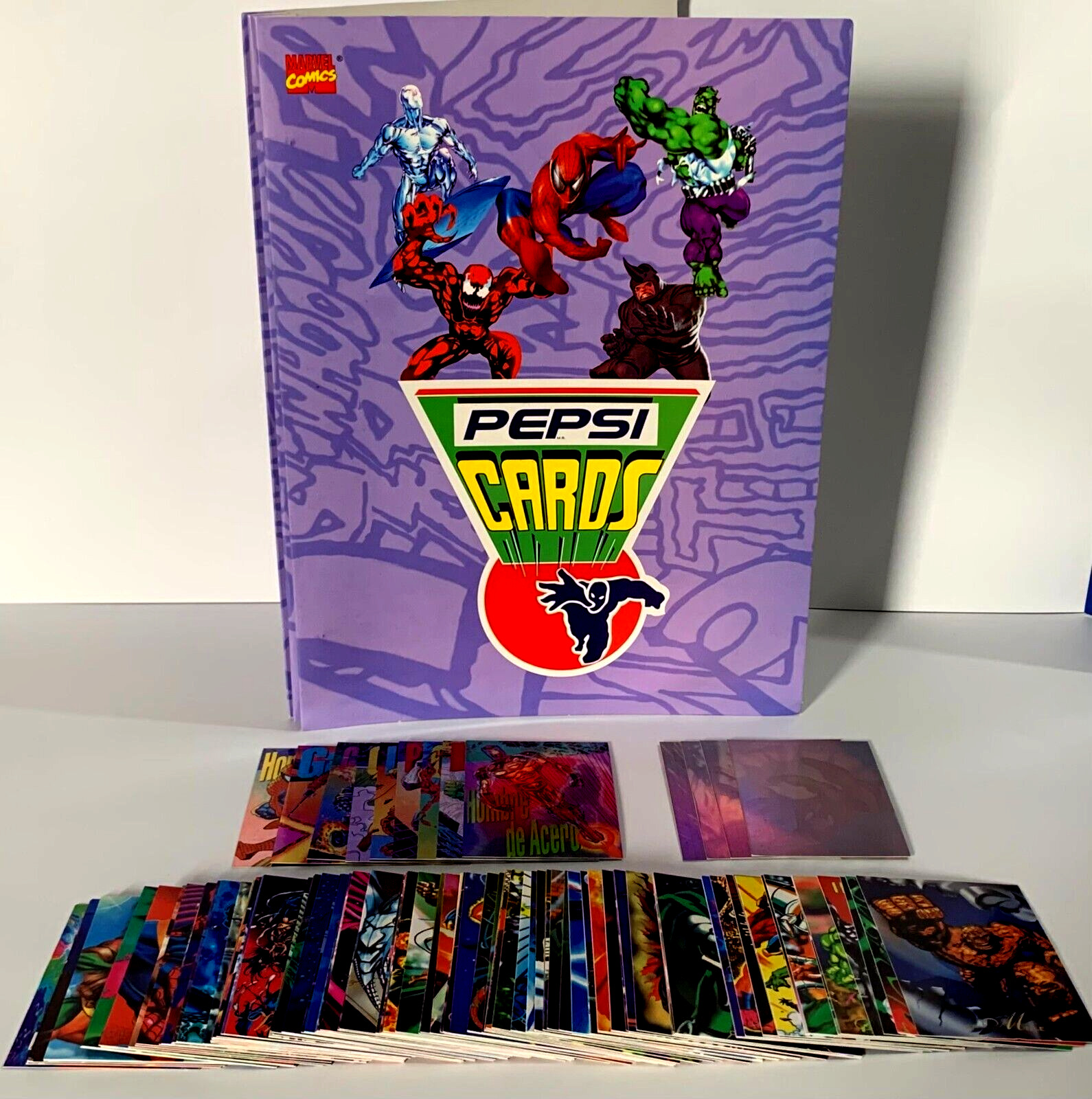 1995 Marvel Pepsicards Reprint - Binder + Cards Full Set 113/113 PRISM VARIANT