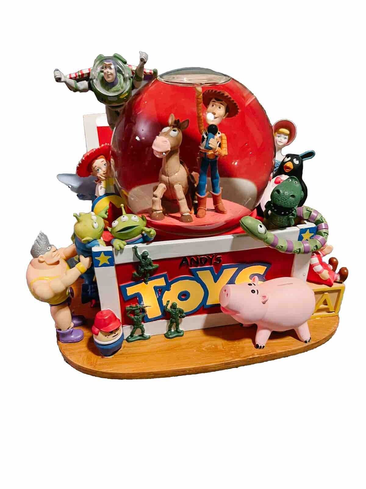 Toy Story Snow Globe Music Box Rare Andy’s Toy Box Disney Snow Globe