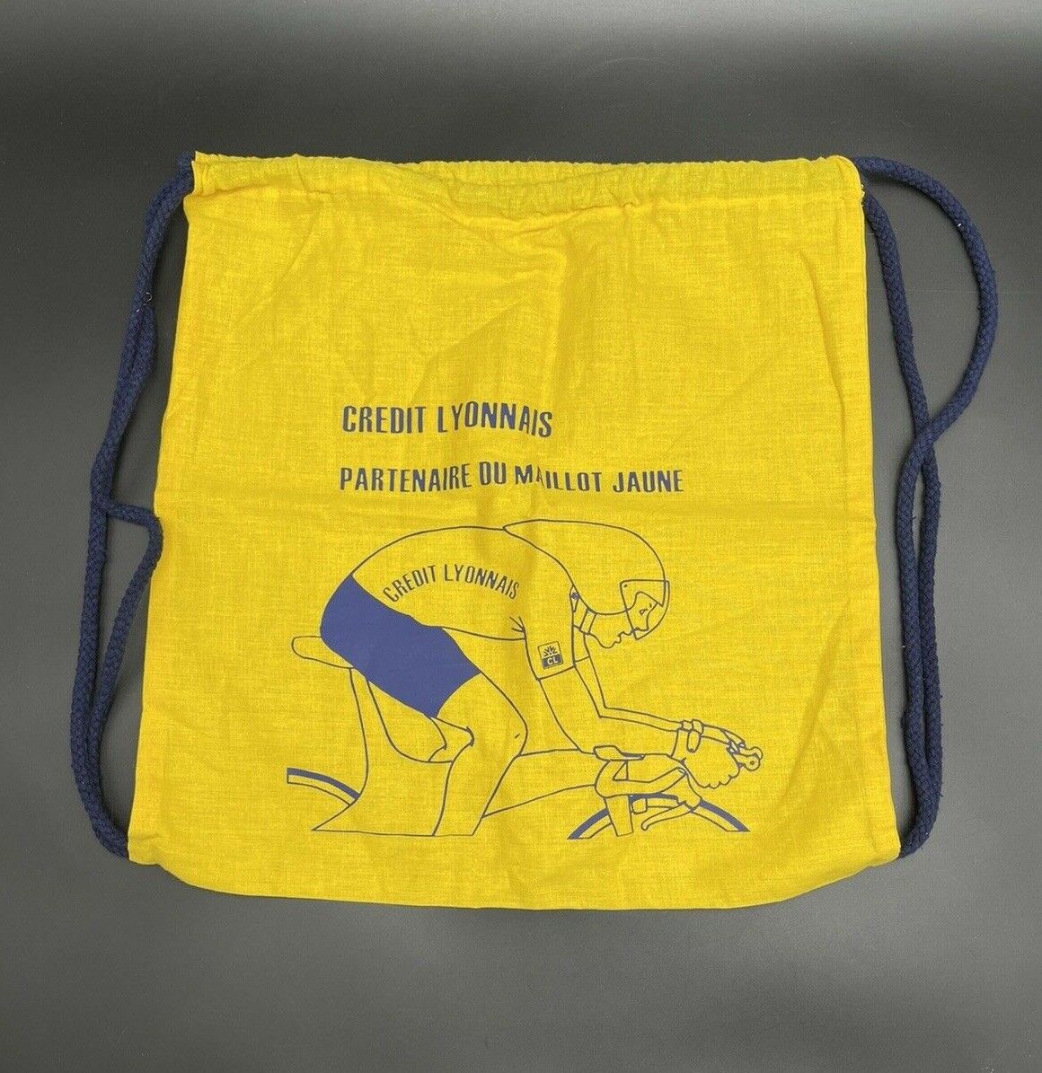 Vintage Credit Lyonnais Partenaire Du Maillot Jaune Yellow Jersey Drawstring Bag