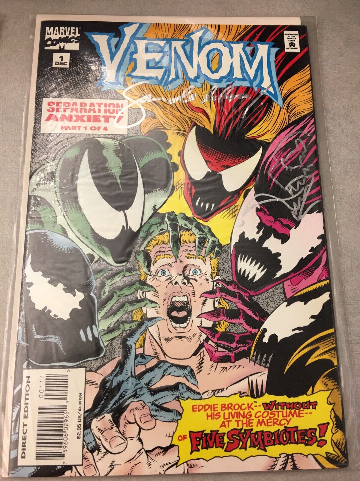 1994 VENOM SEPARATION ANXIETY PART 1 OF 4 COMIC AUTOGRAPHED