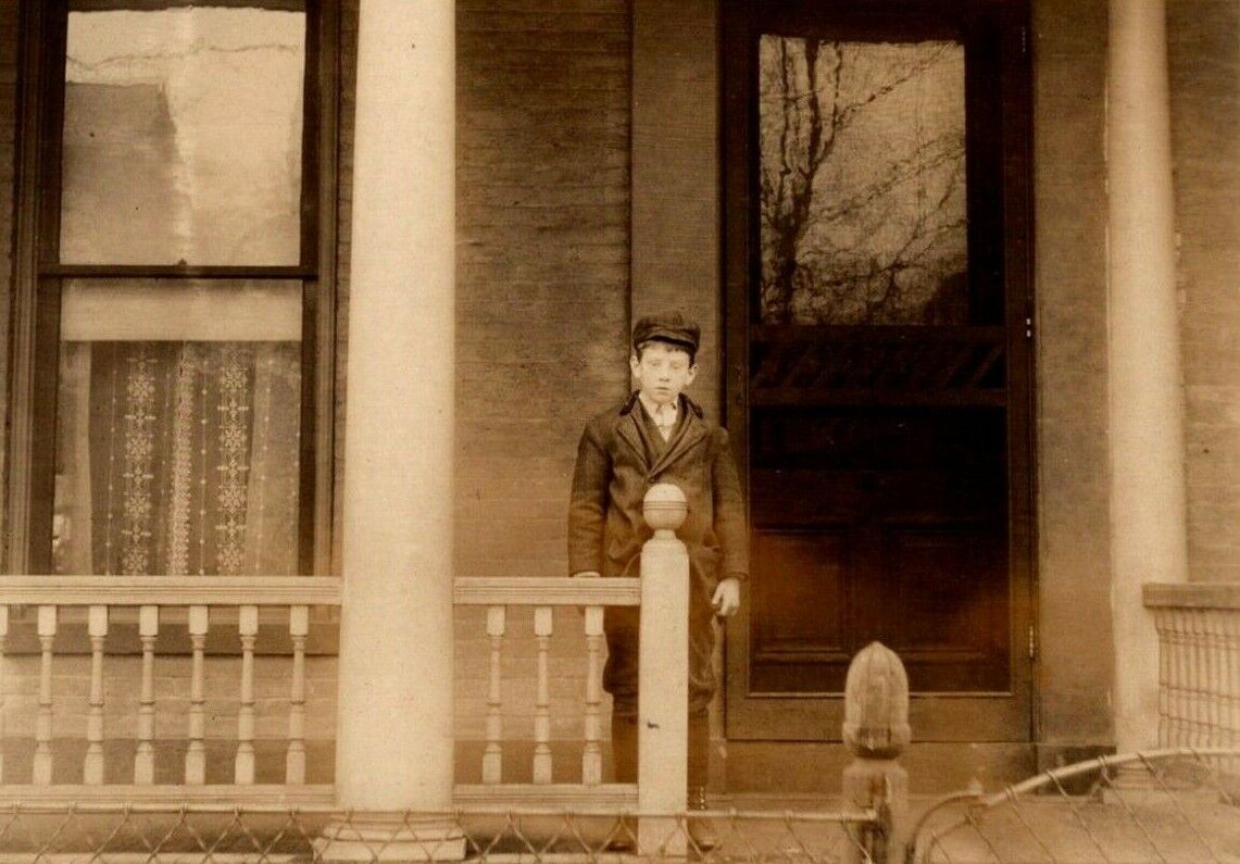 RPPC New Years Day William S Hicks Front Porch Jan 1st 1910 Real Photo Postcard