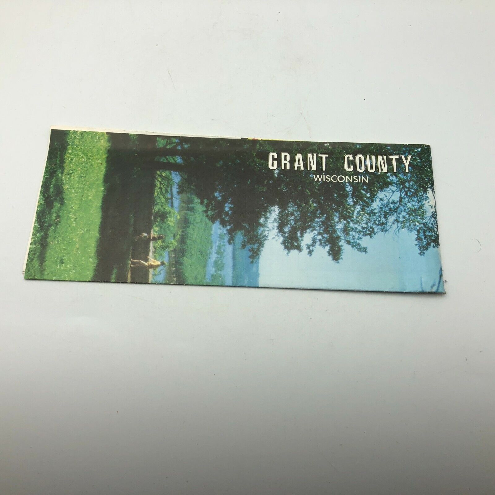 Vintage Grant County Wisconsin Fold Out Map Travel Brochure U8 