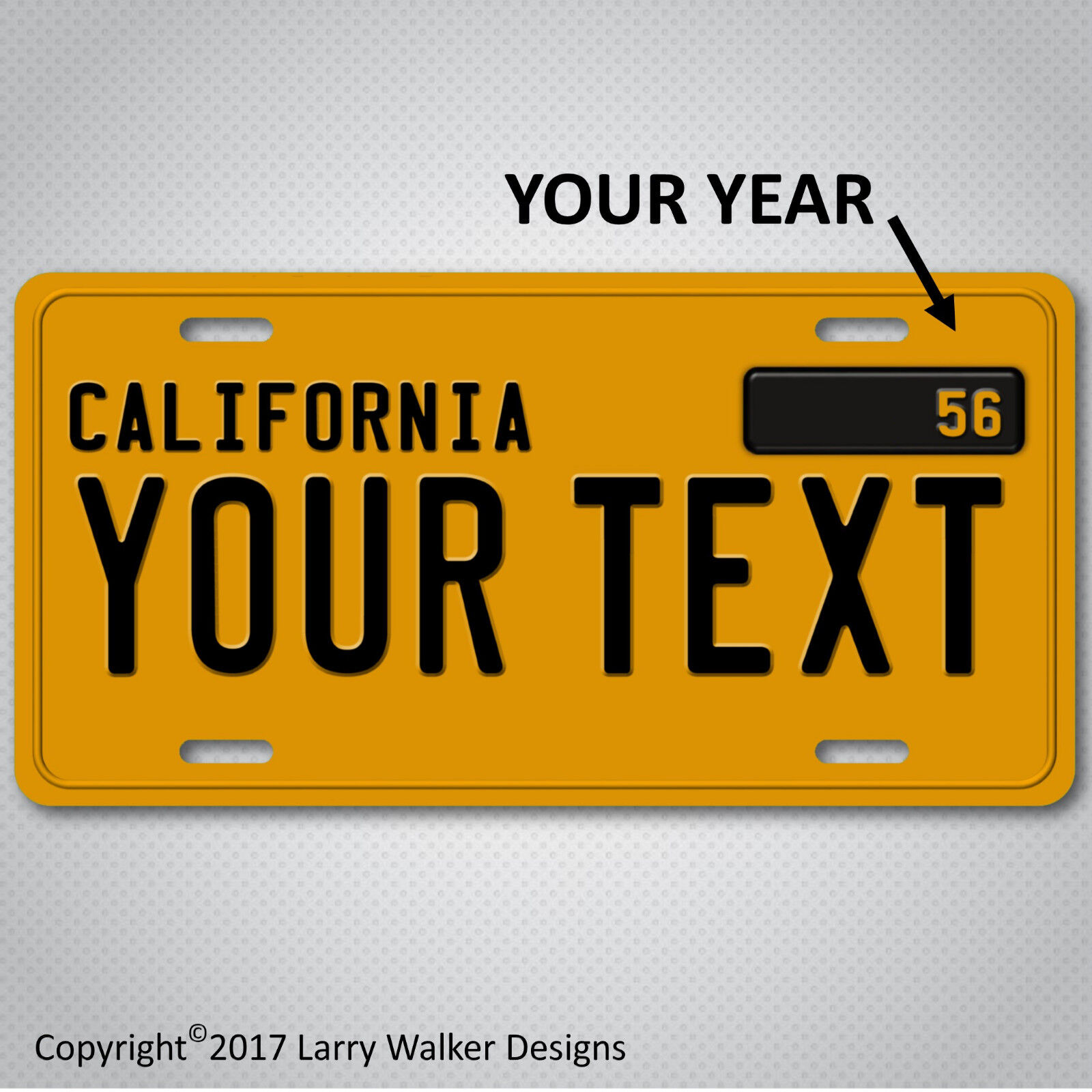 California Custom Personalized 1950s YOUR TEXT  Aluminum License Plate Tag New