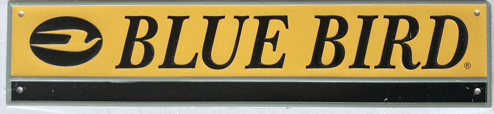 New - Blue Bird School Bus Metal Emblem Sign w/ Adhesive Backing 15