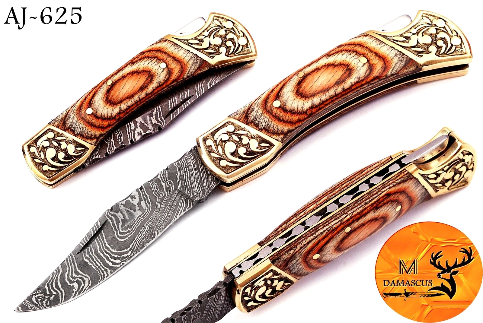 Damascus Pocket Knife Hand Forged Folding Knife Handmade Everyday Carry  625