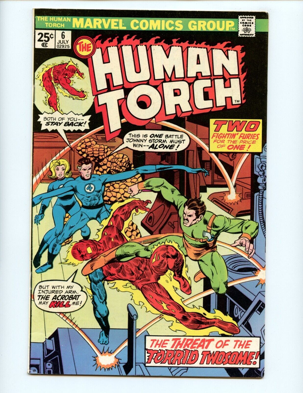 Human Torch #6 Comic Book 1975 FN/VF Len Wein Gil Kane Marvel Comics