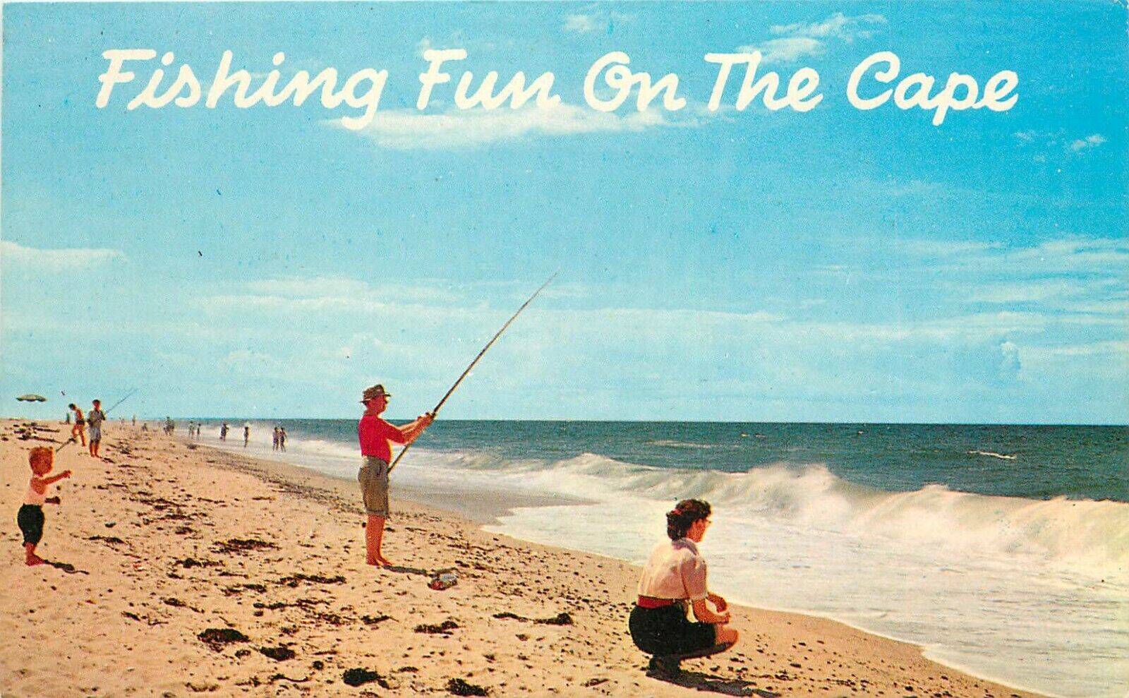 Cape Cod Massachusetts MA surf fishing Postcard