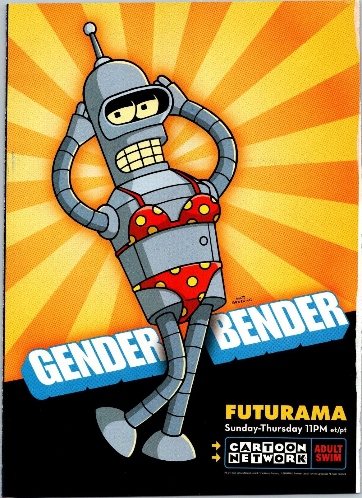 Gender Bender Futurama Adult Swim 2003 Print Ad