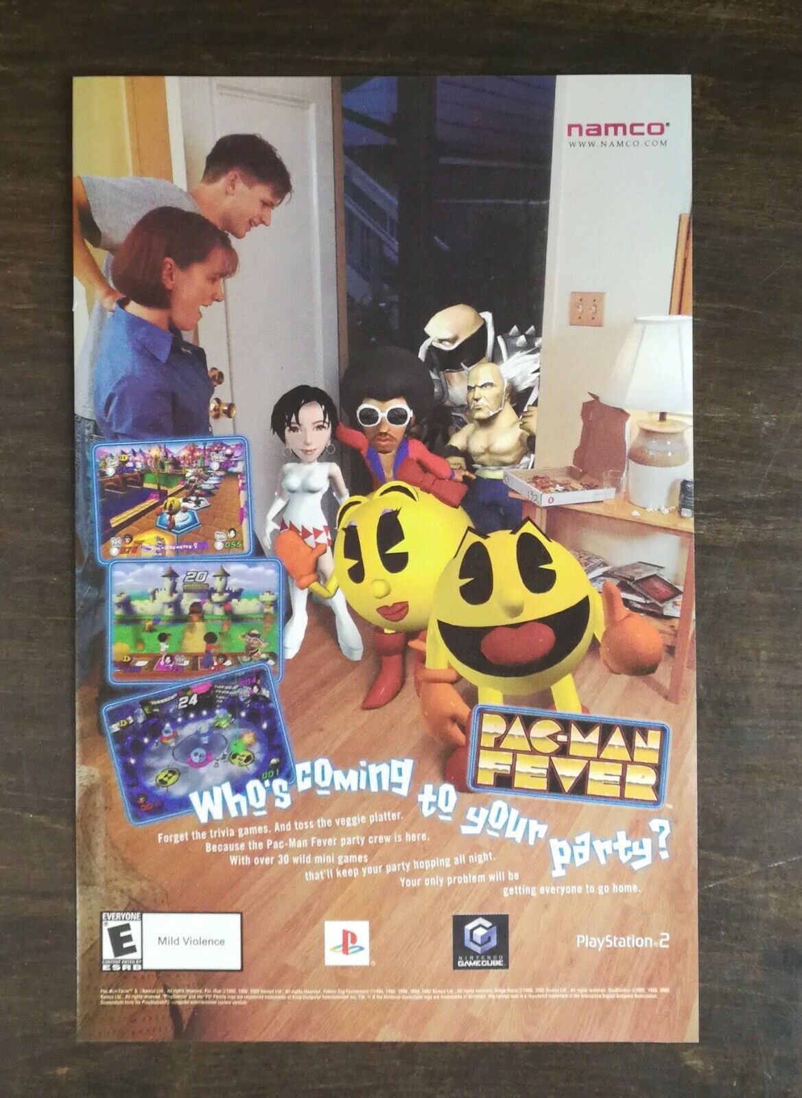 2002 Pac-Man Fever Playstation Nintendo Game Cube Full Page Original Ad