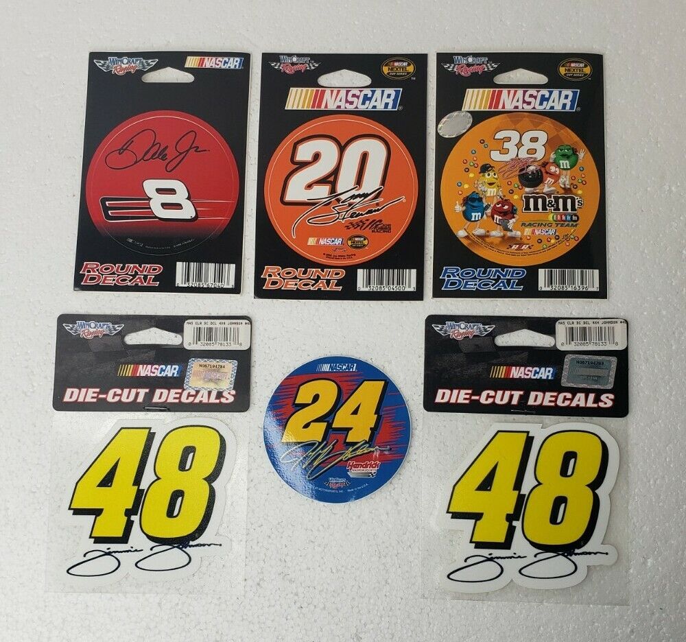 NASCAR Racing Decal Sticker Lot Of 6 Earnhardt Jr Jimmie Johnson Gordon Stewart