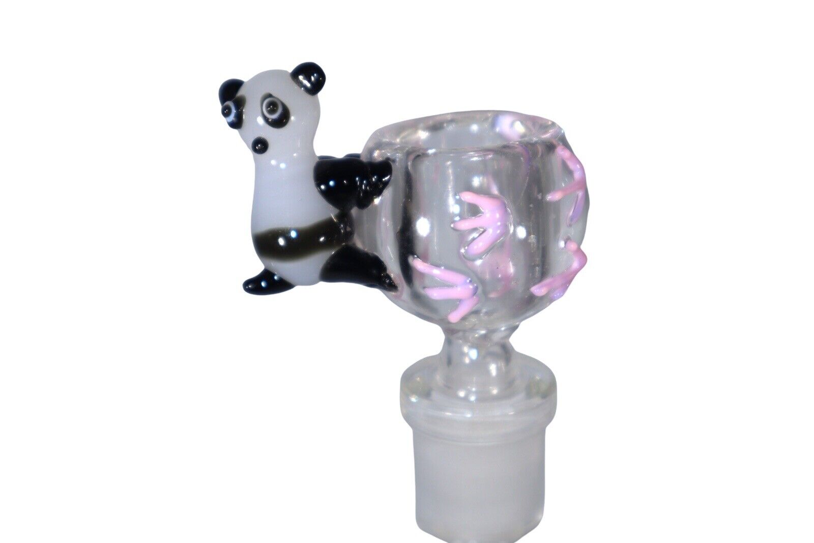 14MM Pink Panda Glass Bong Bowl Head Replacement Holder Piece