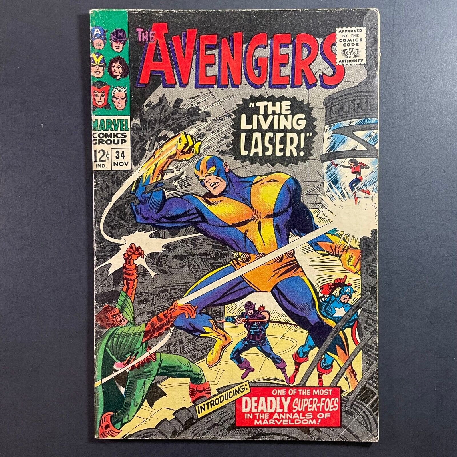 Avengers 34 1st Living Laser Silver Age Marvel 1966 Stan Lee comic book Don Heck