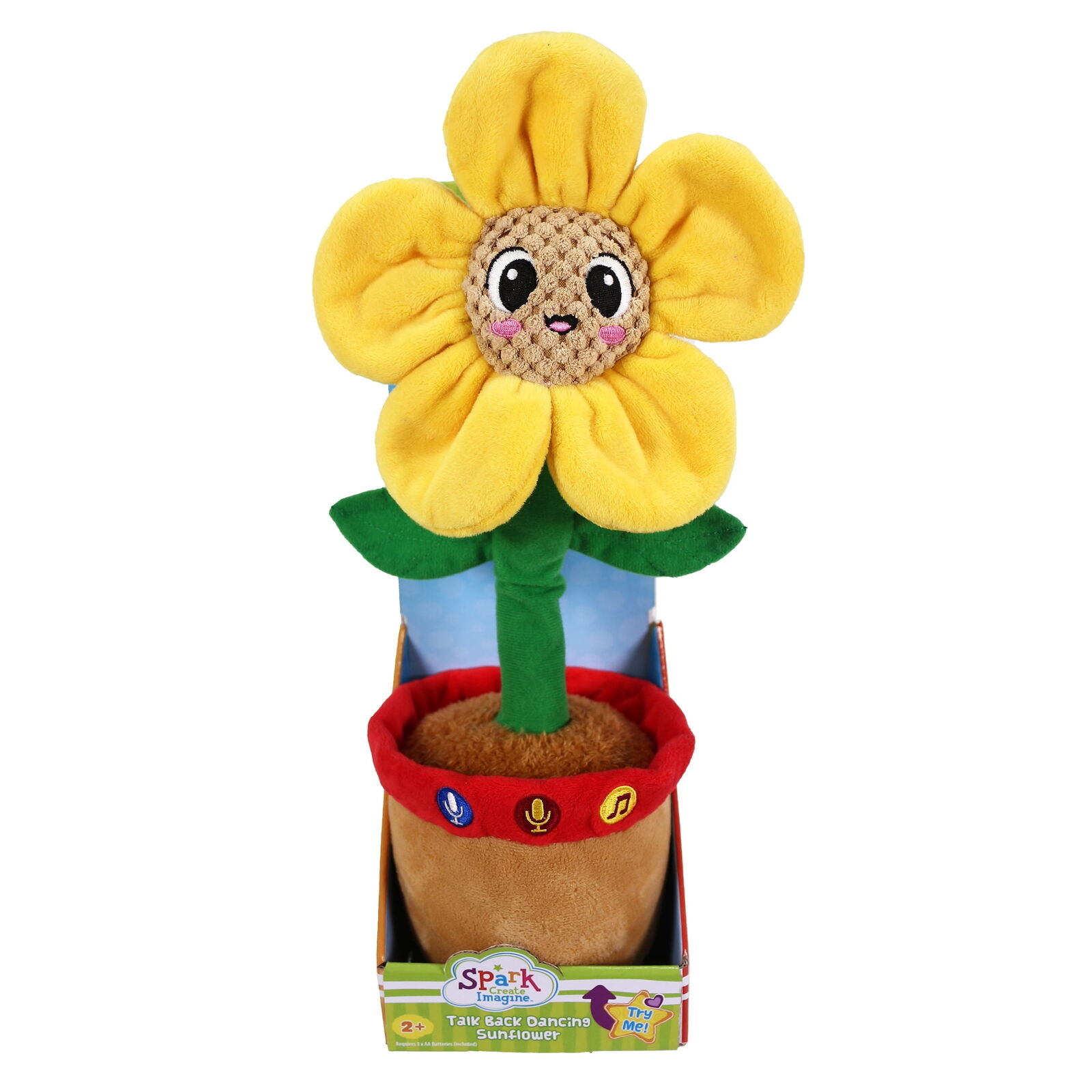 Spark Create Imagine Learning Bilingual Talking and Dancing Plush Sunflower,