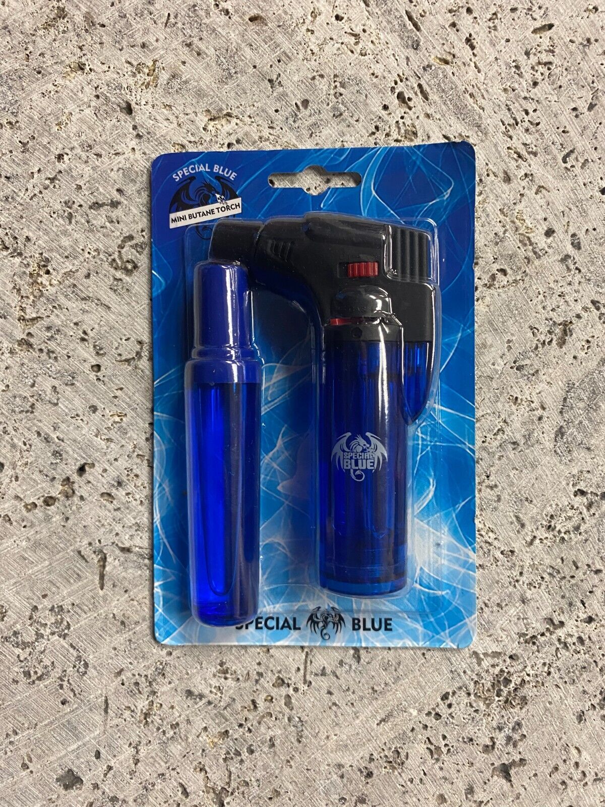 Special Blue Torch Lighter Bernie Reload with butane refill tank.