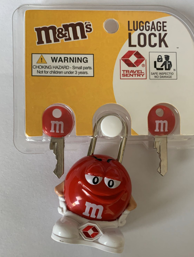 M&M\'s World Character Red Luggage Lock With 2 Keys New Sealed