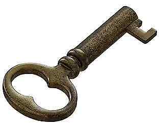  KY-18 Solid Small Hollow Barrel Skeleton Key () Antique Brass