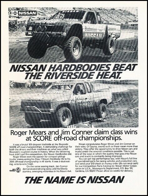 1986 Nissan Hardbody Truck Race Advertisement Print Art Car Ad J956A
