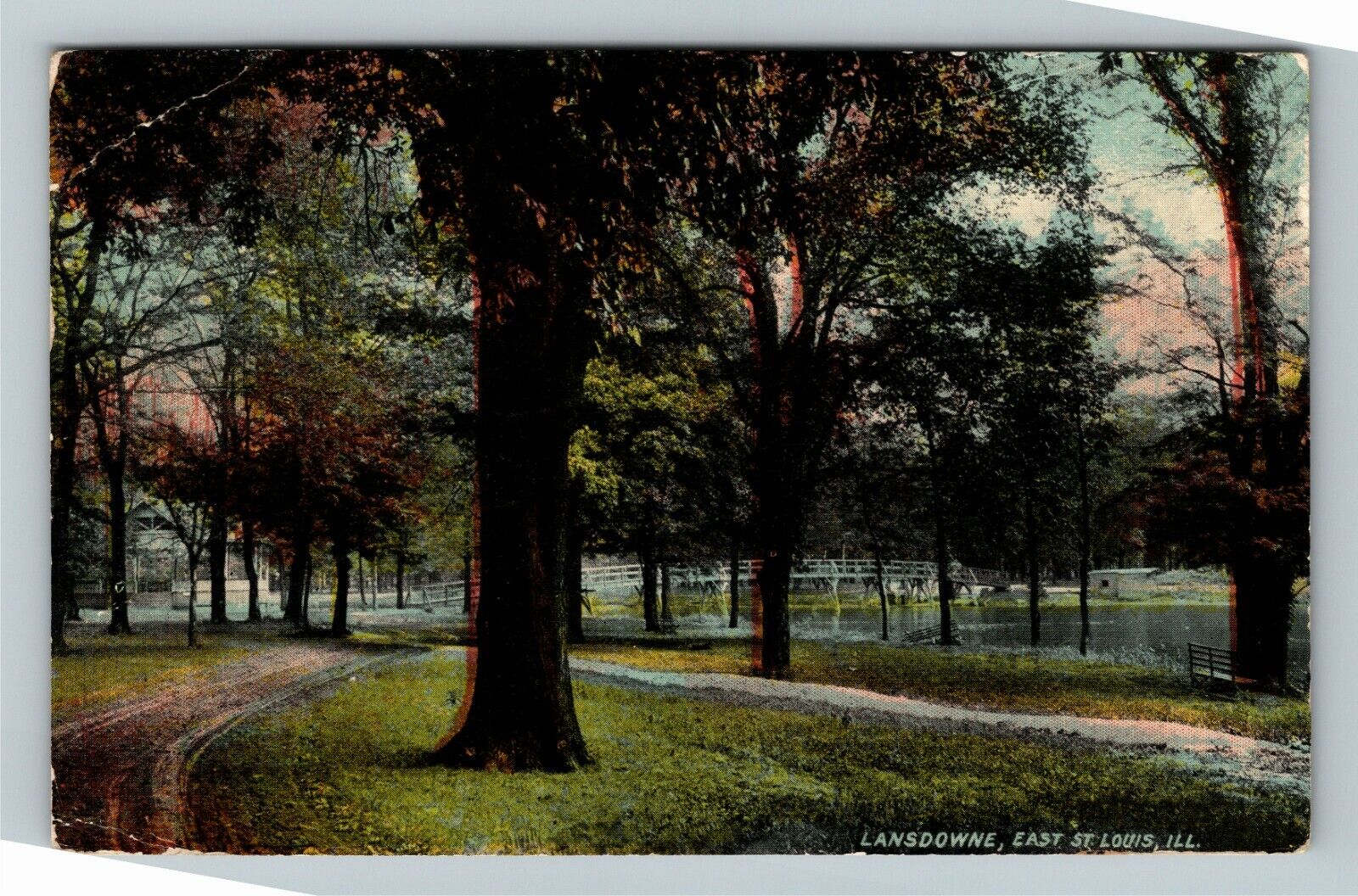 East St Louis IL-Illinois, Lansdowne c1912 Vintage Souvenir Postcard