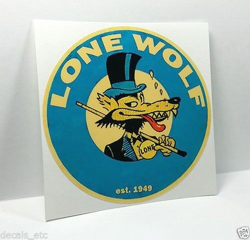 LONE WOLF Vintage Style DECAL, Vinyl STICKER, rat rod, racing, hot rod