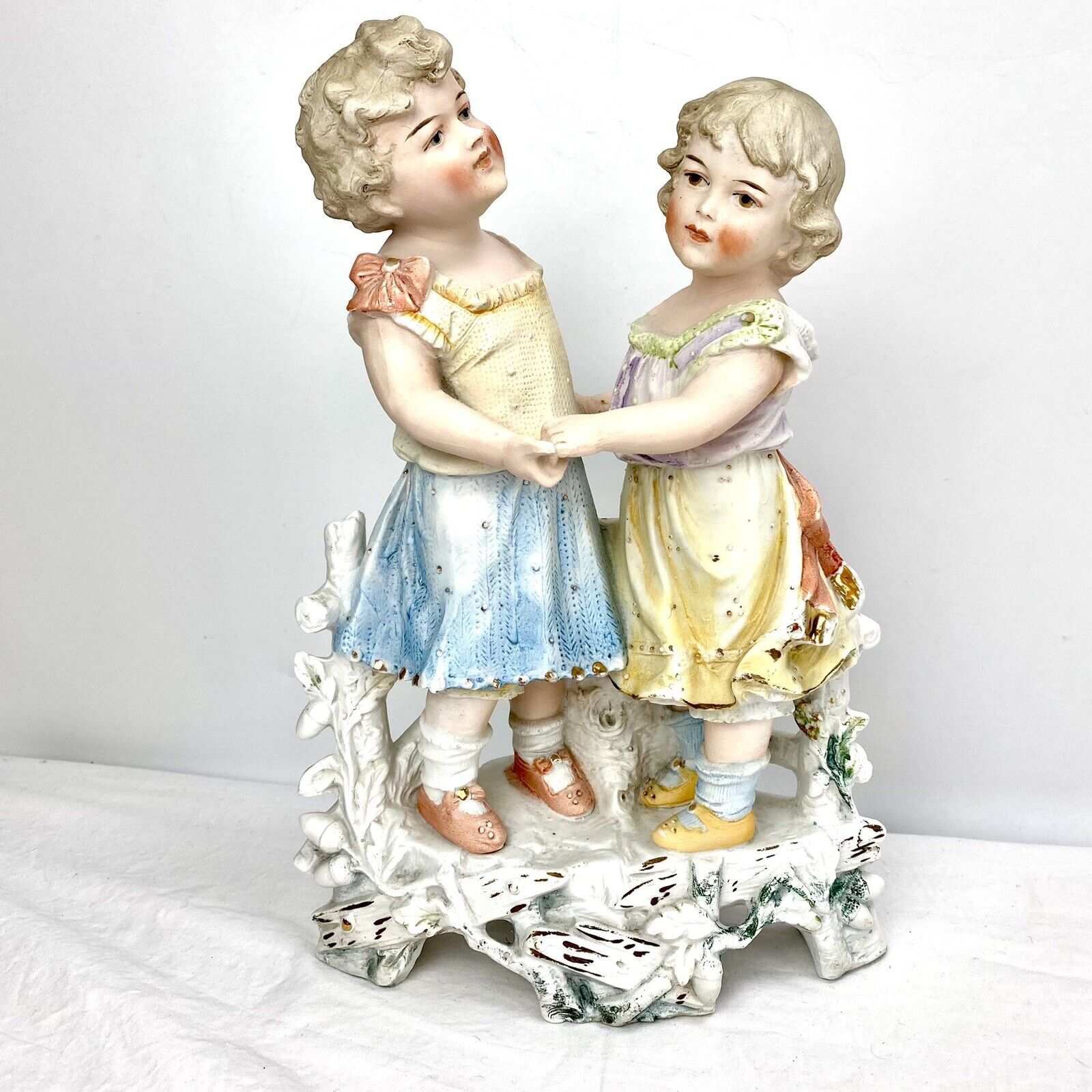 Antique 1880s German Gräfenthal Schneiders DEP Sisters Bisque Porcelain Figurine