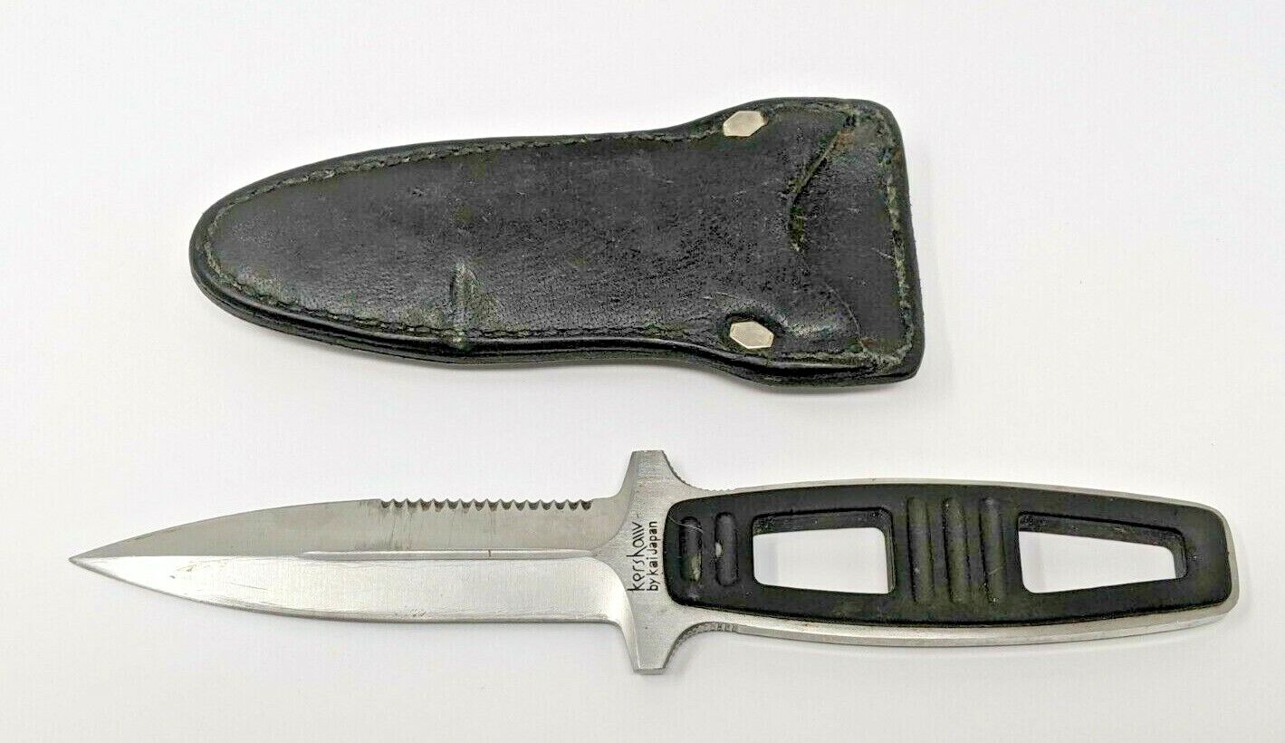Vintage Kershaw Amphibian Diving Boot Knife Rare with Scabbard