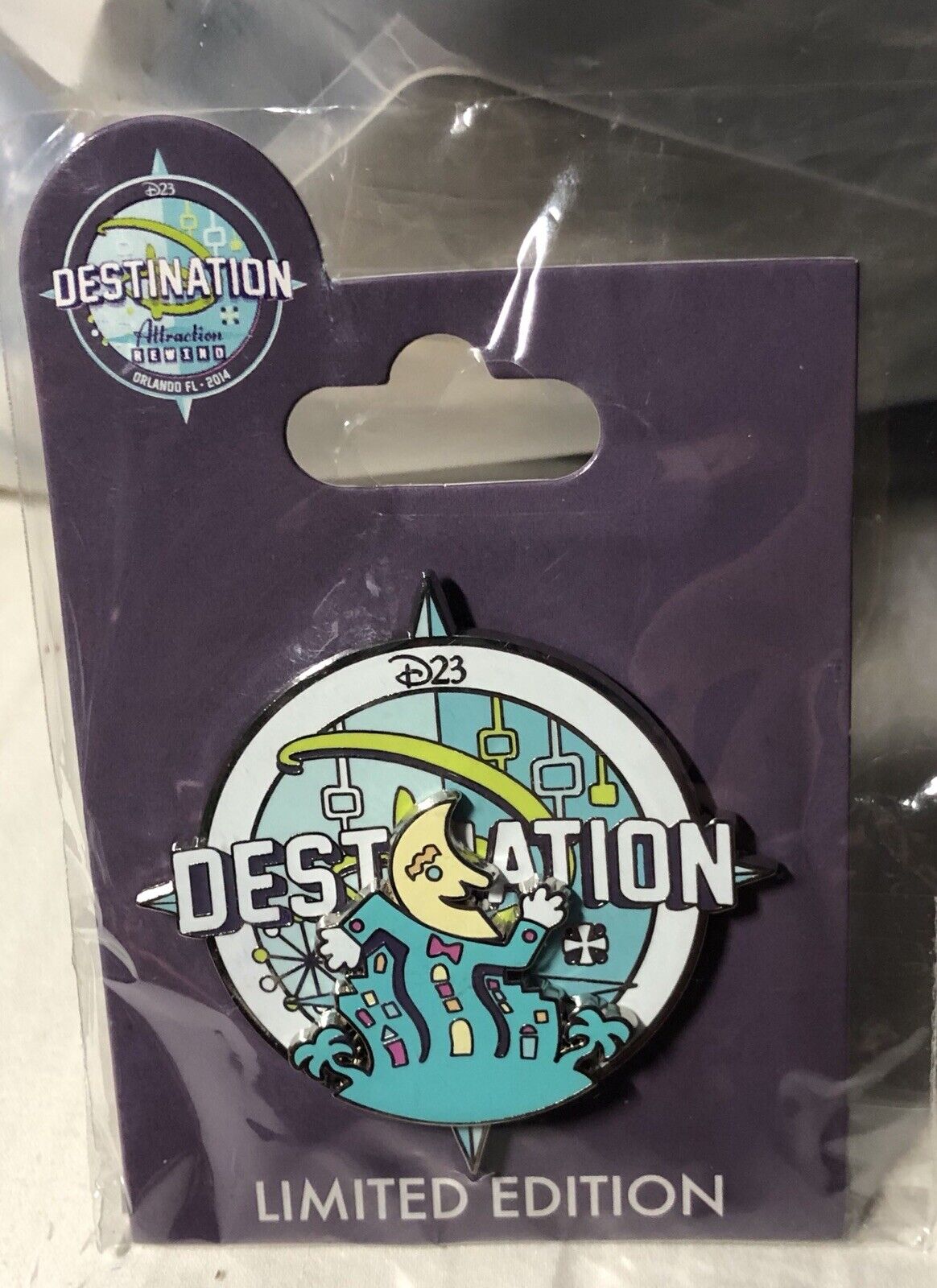 Disney D23 Destination D 2014 Pleasure Island Pin Attraction Rewind Logo LE300