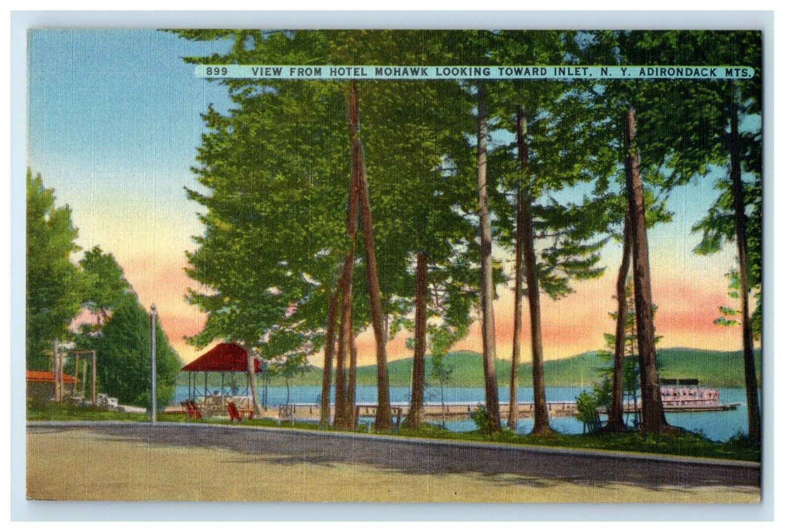 c1950\'s View From Mohawk Looking Toward Inlet NY, Adirondacks Mountains Postcard