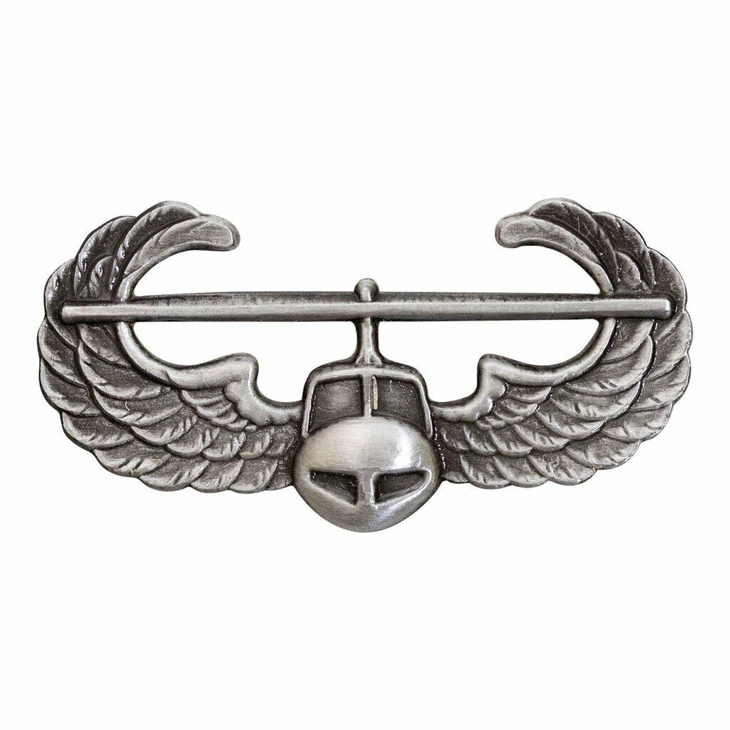 USA Army Badge Regulation Size Air Assault Silver Oxidized (Army Issue)