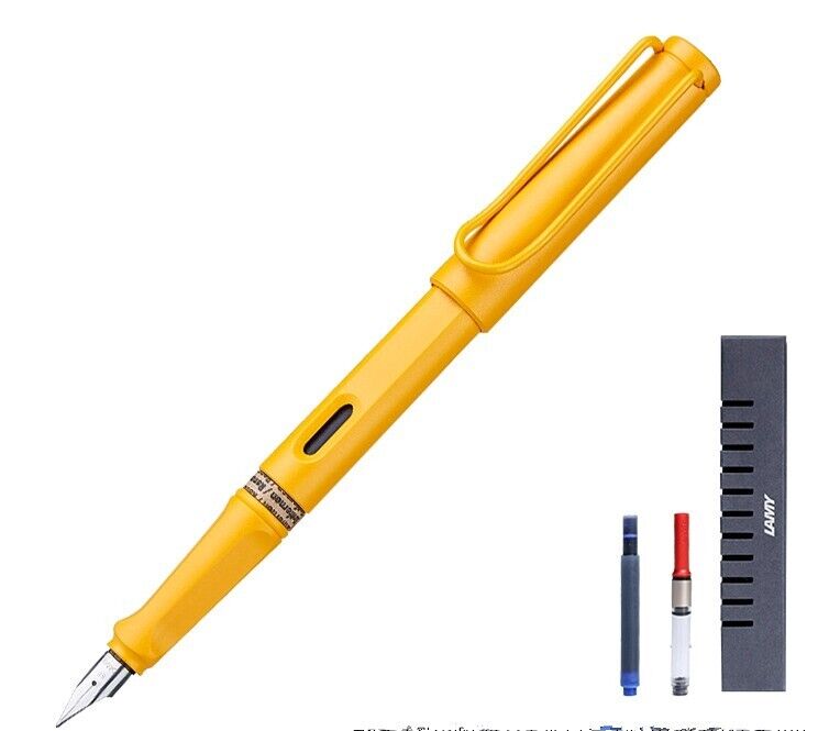 Lamy Safari Fountain Pen Yellow Extra Fine Silvery Nib With Box