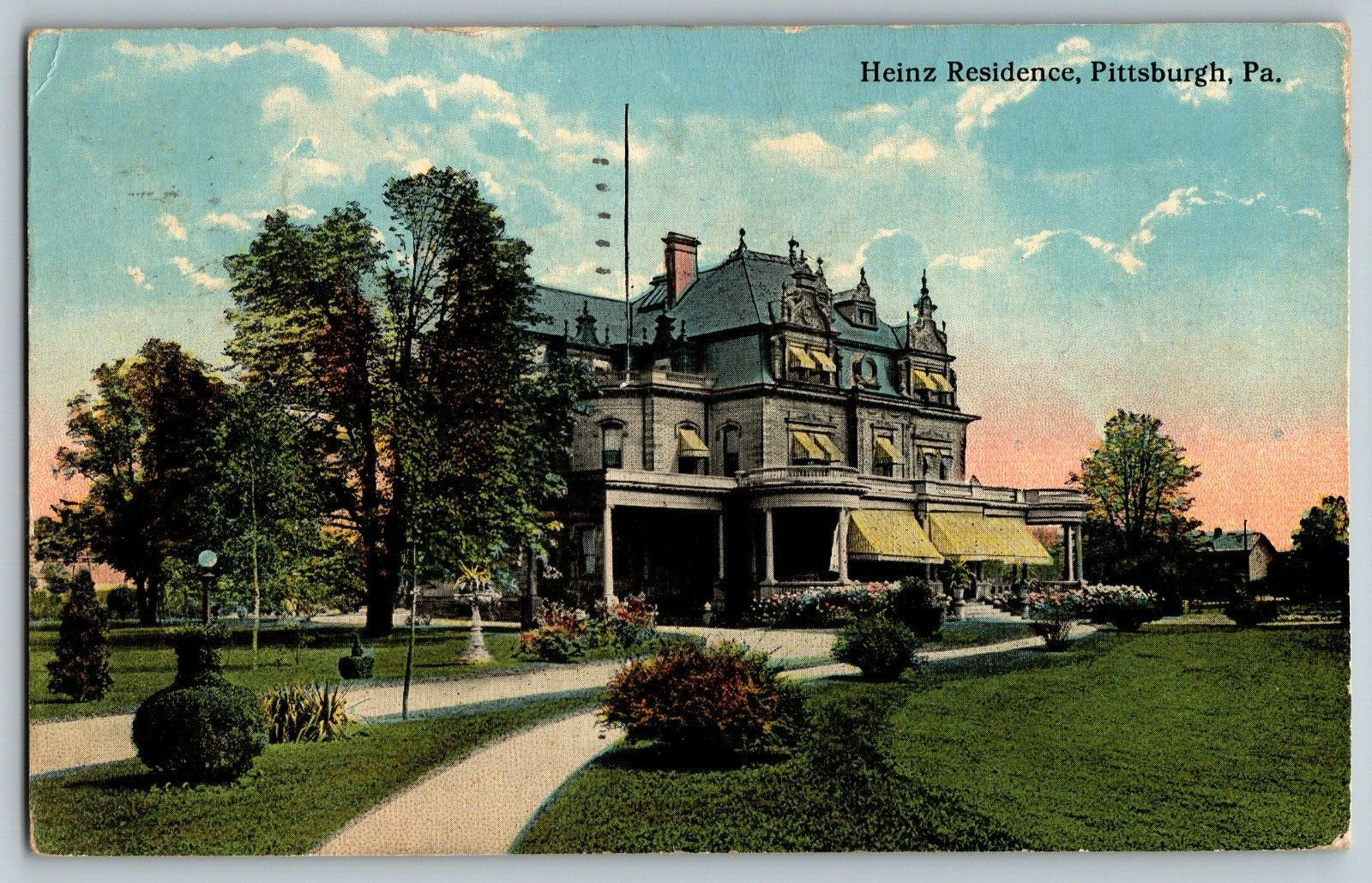 Pittsburgh, Pennsylvania - Heinz Residence  - Vintage Postcards - Posted 1916