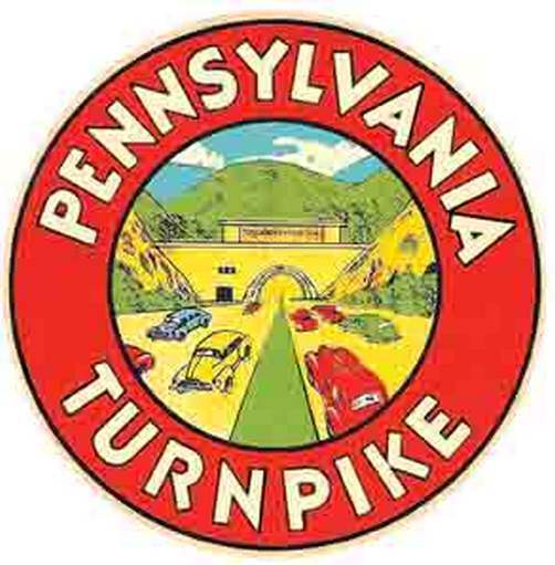 Pennsylvania Turnpike  PA   Vintage Looking  Travel Decal Sticker Luggage Label