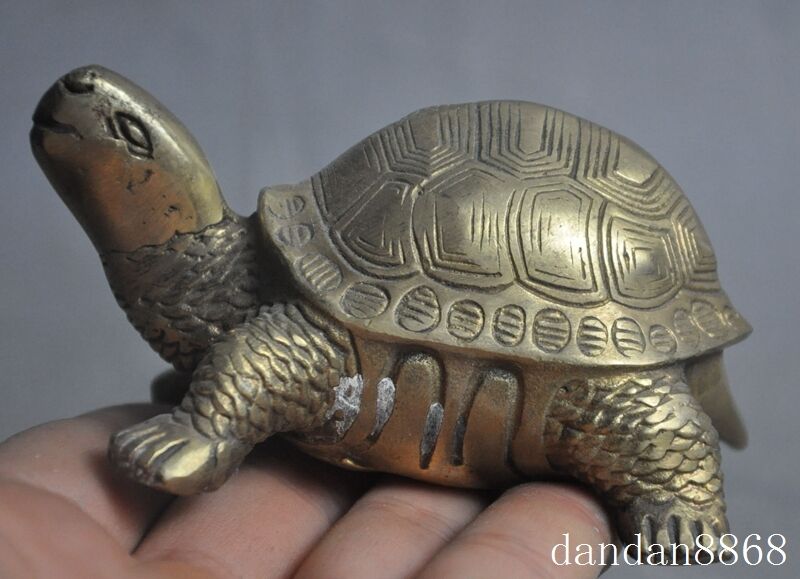 Chinese Brass Feng Shui Auspicious Longevity tortoise sea turtle wealth Statue