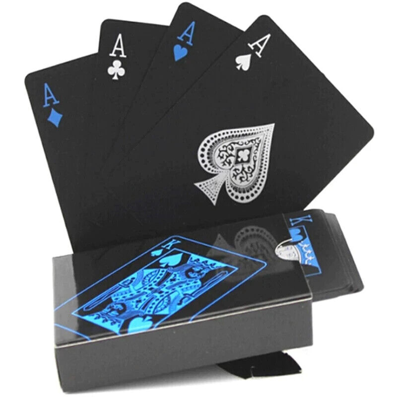 Black Blue Playing Card Poker Game Deck blue Silver Poker Suit Plastic Magic