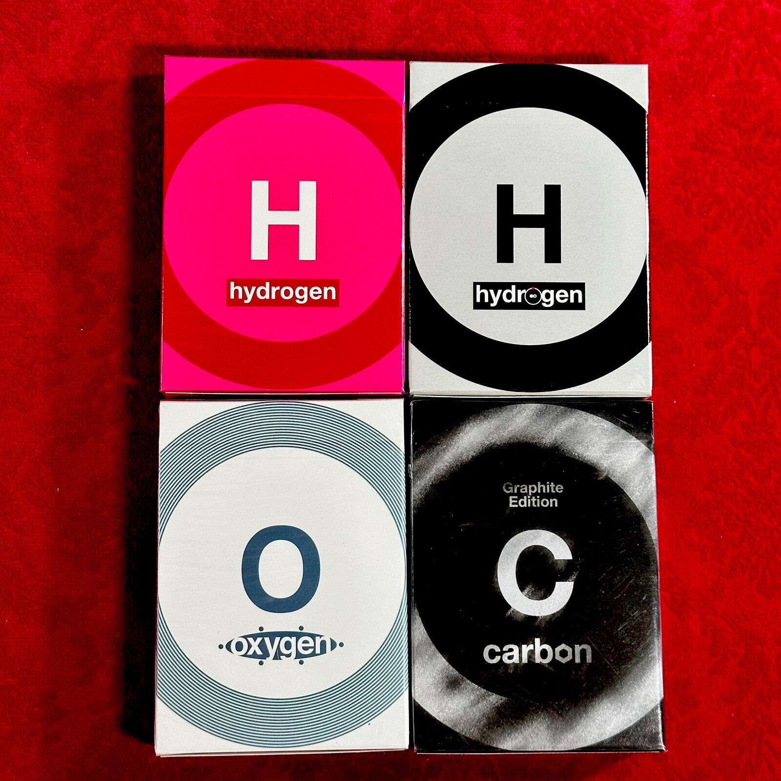 Hydrogen LTD Hydrogen V2 Oxygen Carbon Playing Cards Set of 4 By Elemental
