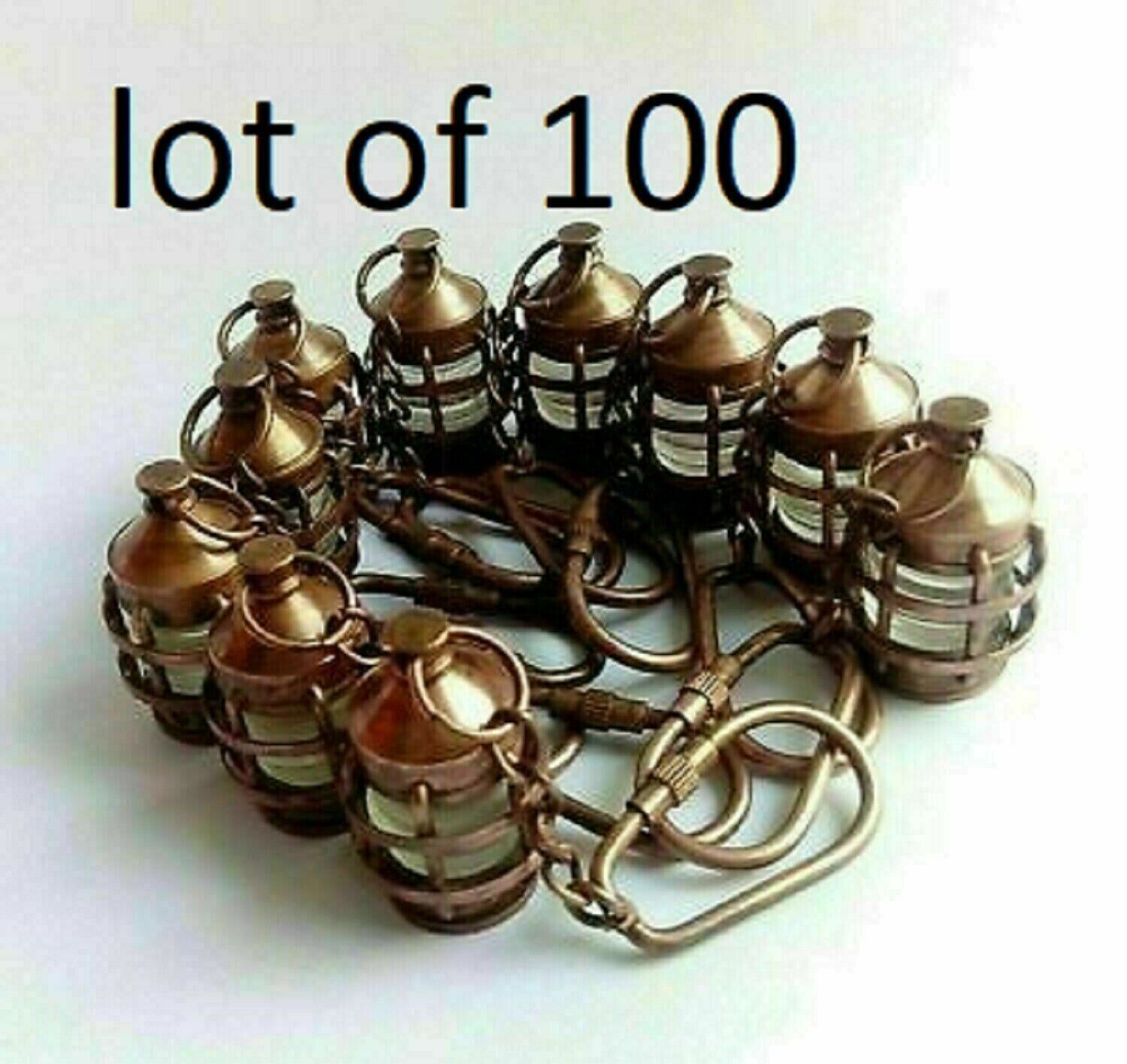 Vintage Lamp Key chain Steampunk Lot of 100 Collectibles Brass Lantern Key Ring