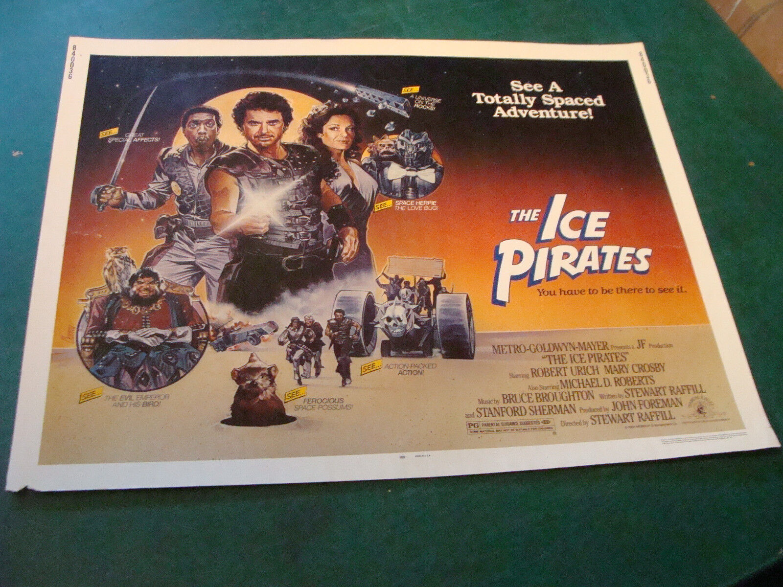 vintage movie poster: 1/2 sheet 1984 The ICE PIRATES rovert urich 