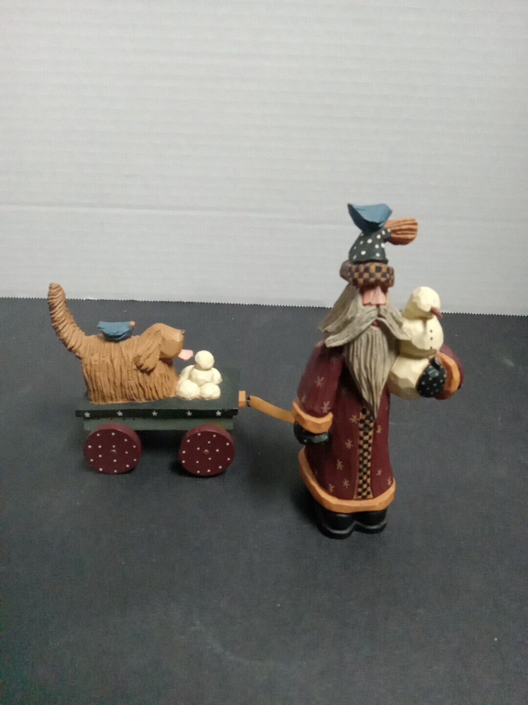 Williraye Studio Figurine Santa Pulling Wagon With Dog #2232